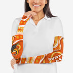 Perth Scorchers Arm Sleeves Aboriginal Dot Art Orange White - Tribal Wave Pattern