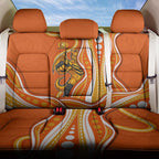 Perth Scorchers Back Car Seat Cover Aboriginal Dot Art Orange White - Tribal Wave Pattern