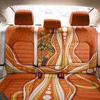 Perth Scorchers Back Car Seat Cover Aboriginal Dot Art Orange White - Tribal Wave Pattern