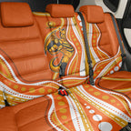 Perth Scorchers Back Car Seat Cover Aboriginal Dot Art Orange White - Tribal Wave Pattern
