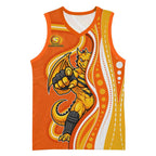 Perth Scorchers Basketball Jersey Aboriginal Dot Art Orange White - Tribal Wave Pattern