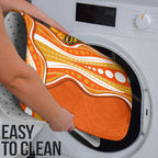 Perth Scorchers Bathroom Set Aboriginal Dot Art Orange White - Tribal Wave Pattern