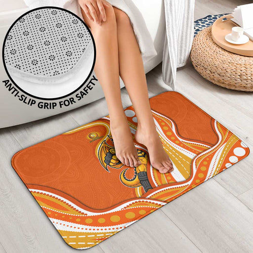Perth Scorchers Bathroom Set Aboriginal Dot Art Orange White - Tribal Wave Pattern