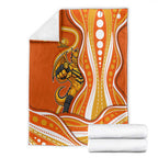 Perth Scorchers Blanket Aboriginal Dot Art Orange White - Tribal Wave Pattern