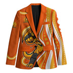 Perth Scorchers Blazer Aboriginal Dot Art Orange White - Tribal Wave Pattern