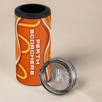Perth Scorchers 4 in 1 Can Cooler Tumbler Aboriginal Dot Art Orange White - Tribal Wave Pattern