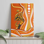 Perth Scorchers Canvas Wall Art Aboriginal Dot Art Orange White - Tribal Wave Pattern