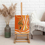 Perth Scorchers Canvas Wall Art Aboriginal Dot Art Orange White - Tribal Wave Pattern