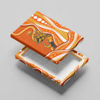 Perth Scorchers Canvas Wall Art Aboriginal Dot Art Orange White - Tribal Wave Pattern