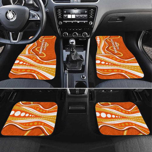Perth Scorchers Car Mats Aboriginal Dot Art Orange White - Tribal Wave Pattern