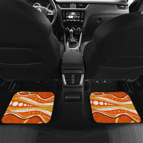 Perth Scorchers Car Mats Aboriginal Dot Art Orange White - Tribal Wave Pattern