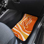 Perth Scorchers Car Mats Aboriginal Dot Art Orange White - Tribal Wave Pattern