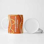 Perth Scorchers Ceramic Mug Aboriginal Dot Art Orange White - Tribal Wave Pattern