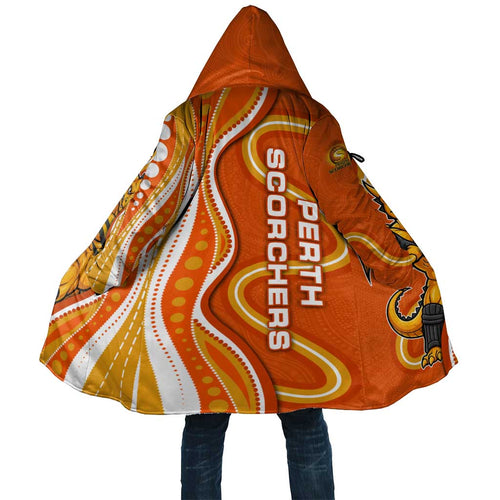 Perth Scorchers Cloak Aboriginal Dot Art Orange White - Tribal Wave Pattern