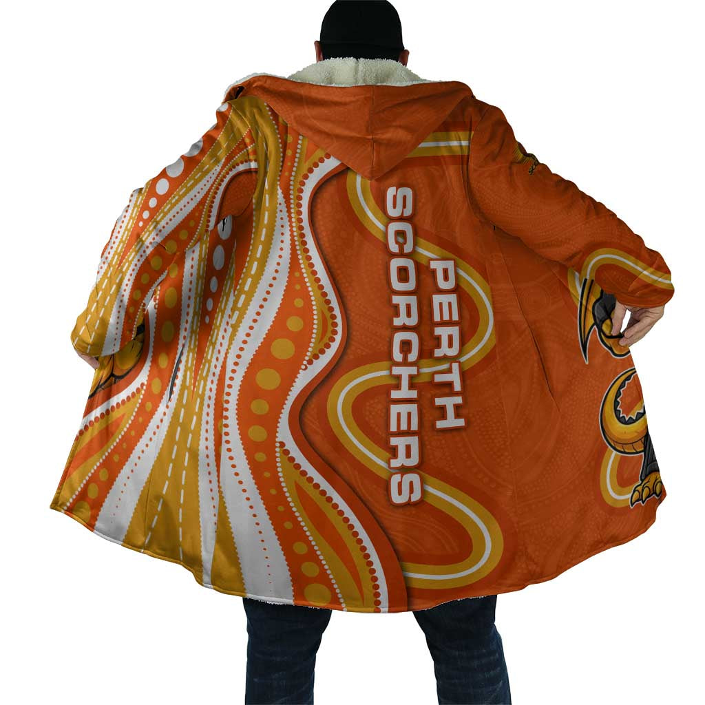 Perth Scorchers Cloak Aboriginal Dot Art Orange White - Tribal Wave Pattern