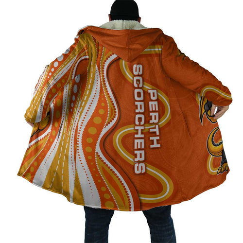 Perth Scorchers Cloak Aboriginal Dot Art Orange White - Tribal Wave Pattern