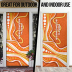 Perth Scorchers Door Cover Aboriginal Dot Art Orange White - Tribal Wave Pattern