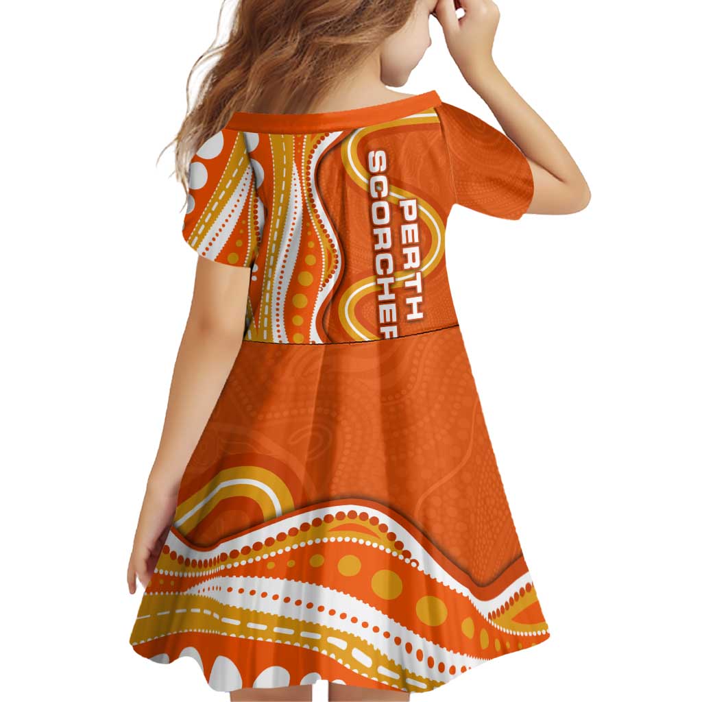Perth Scorchers Family Matching Tank Maxi Dress and Hawaiian Shirt Aboriginal Dot Art Orange White - Tribal Wave Pattern