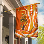 Perth Scorchers Garden Flag Aboriginal Dot Art Orange White - Tribal Wave Pattern