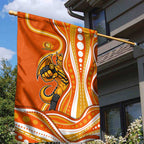 Perth Scorchers Garden Flag Aboriginal Dot Art Orange White - Tribal Wave Pattern
