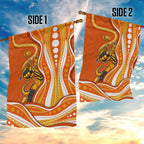 Perth Scorchers Garden Flag Aboriginal Dot Art Orange White - Tribal Wave Pattern