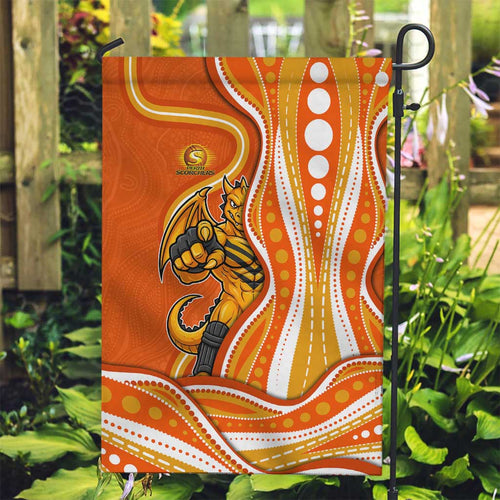 Perth Scorchers Garden Flag Aboriginal Dot Art Orange White - Tribal Wave Pattern
