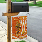 Perth Scorchers Garden Flag Aboriginal Dot Art Orange White - Tribal Wave Pattern