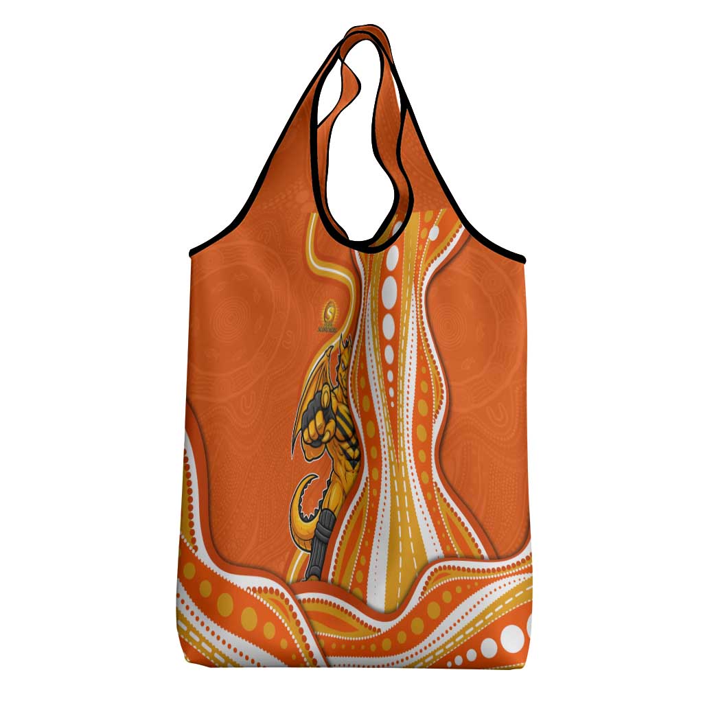 Perth Scorchers Grocery Bag Aboriginal Dot Art Orange White - Tribal Wave Pattern