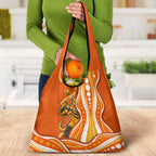 Perth Scorchers Grocery Bag Aboriginal Dot Art Orange White - Tribal Wave Pattern