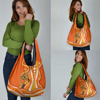 Perth Scorchers Grocery Bag Aboriginal Dot Art Orange White - Tribal Wave Pattern
