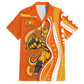 Perth Scorchers Hawaiian Shirt Aboriginal Dot Art Orange White - Tribal Wave Pattern