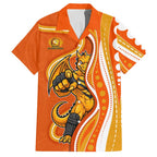 Perth Scorchers Hawaiian Shirt Aboriginal Dot Art Orange White - Tribal Wave Pattern