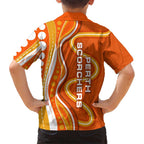 Perth Scorchers Hawaiian Shirt Aboriginal Dot Art Orange White - Tribal Wave Pattern