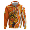 Perth Scorchers Hoodie Aboriginal Dot Art Orange White - Tribal Wave Pattern