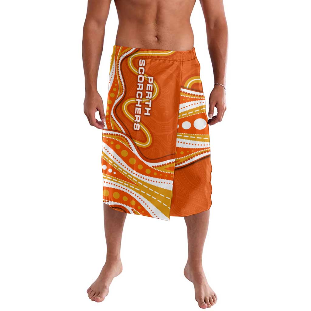 Perth Scorchers Lavalava Aboriginal Dot Art Orange White - Tribal Wave Pattern