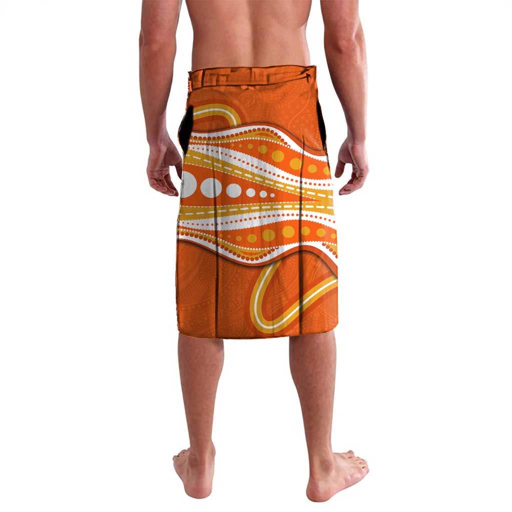 Perth Scorchers Lavalava Aboriginal Dot Art Orange White - Tribal Wave Pattern
