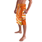 Perth Scorchers Lavalava Aboriginal Dot Art Orange White - Tribal Wave Pattern