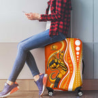 Perth Scorchers Luggage Cover Aboriginal Dot Art Orange White - Tribal Wave Pattern
