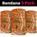 Perth Scorchers Neck Gaiter Aboriginal Dot Art Orange White - Tribal Wave Pattern
