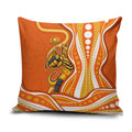 Perth Scorchers Pillow Cover Aboriginal Dot Art Orange White - Tribal Wave Pattern