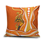 Perth Scorchers Pillow Cover Aboriginal Dot Art Orange White - Tribal Wave Pattern