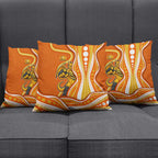 Perth Scorchers Pillow Cover Aboriginal Dot Art Orange White - Tribal Wave Pattern