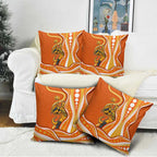 Perth Scorchers Pillow Cover Aboriginal Dot Art Orange White - Tribal Wave Pattern