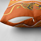Perth Scorchers Pillow Cover Aboriginal Dot Art Orange White - Tribal Wave Pattern
