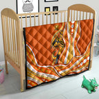 Perth Scorchers Quilt Aboriginal Dot Art Orange White - Tribal Wave Pattern