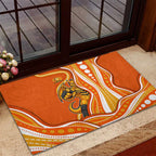 Perth Scorchers Rubber Doormat Aboriginal Dot Art Orange White - Tribal Wave Pattern