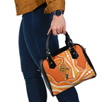 Perth Scorchers Shoulder Handbag Aboriginal Dot Art Orange White - Tribal Wave Pattern