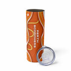Perth Scorchers Skinny Tumbler Aboriginal Dot Art Orange White - Tribal Wave Pattern