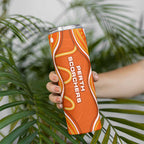 Perth Scorchers Skinny Tumbler Aboriginal Dot Art Orange White - Tribal Wave Pattern