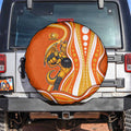 Perth Scorchers Spare Tire Cover Aboriginal Dot Art Orange White - Tribal Wave Pattern